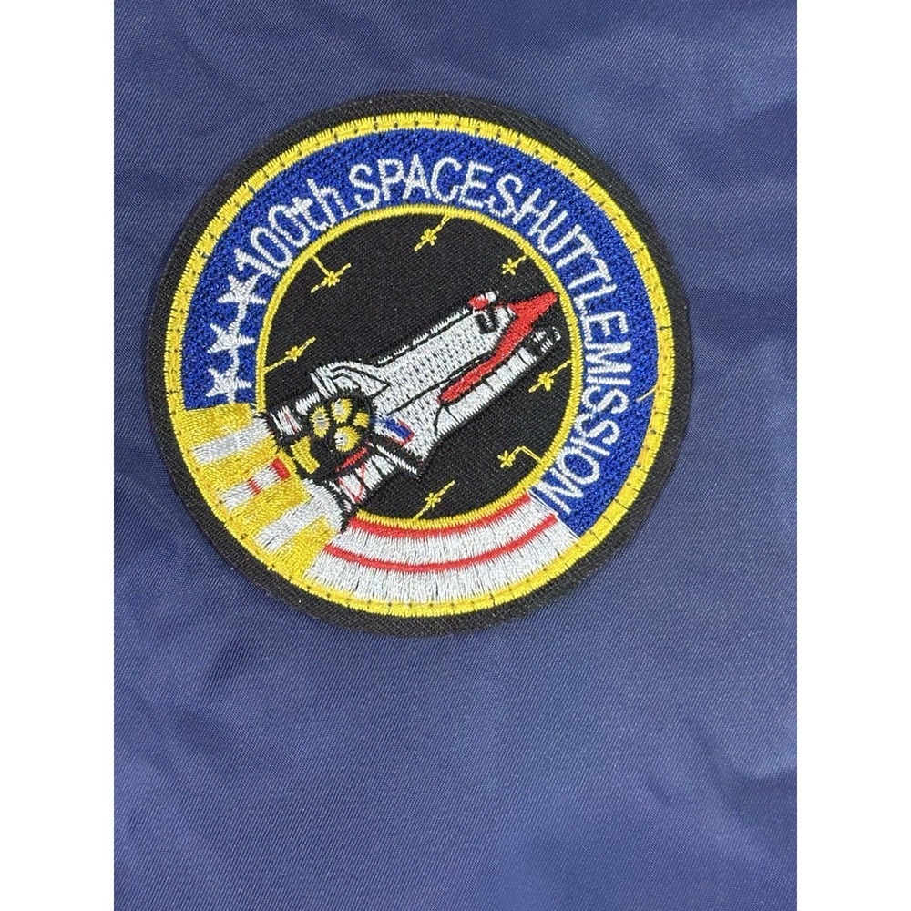 NASA Space Shuttle Bomber Jacket ASSTSERIES Militare Navy Youth L - Picture 3 of 6